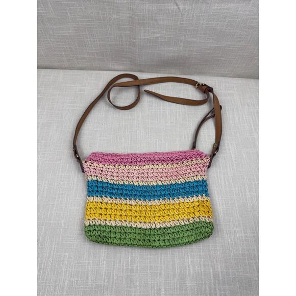 INC Multicolor Crochet Crossbody Bag with Leather‎ Strap - Picture 8 of 8